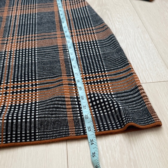 Ann Taylor Black and Orange Checkered Wool Blend Dress - Picture 8 of 9